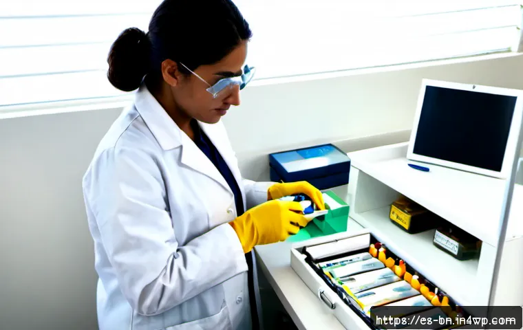 성공적인 실험을 위한 체크리스트 - Photorealistic overhead view of a Spanish-speaking laboratory researcher in a clean white lab coat p...